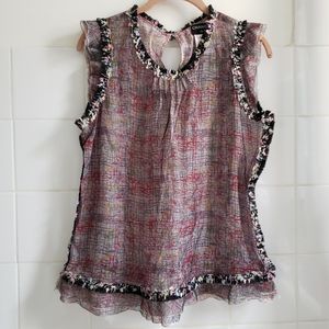 Chanel Sheer Multi-color Sleeveless Top sz. 44